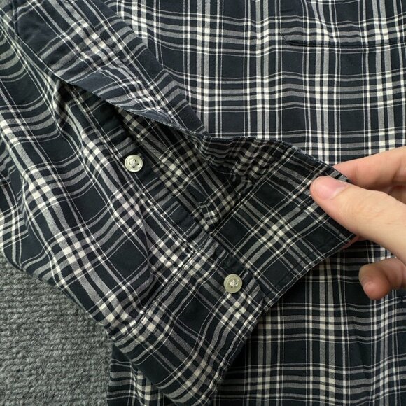 Polo Ralph Lauren Long Sleeve Button Up Shirt Plaid Blue Large Classic Pockets - Picture 13 of 16